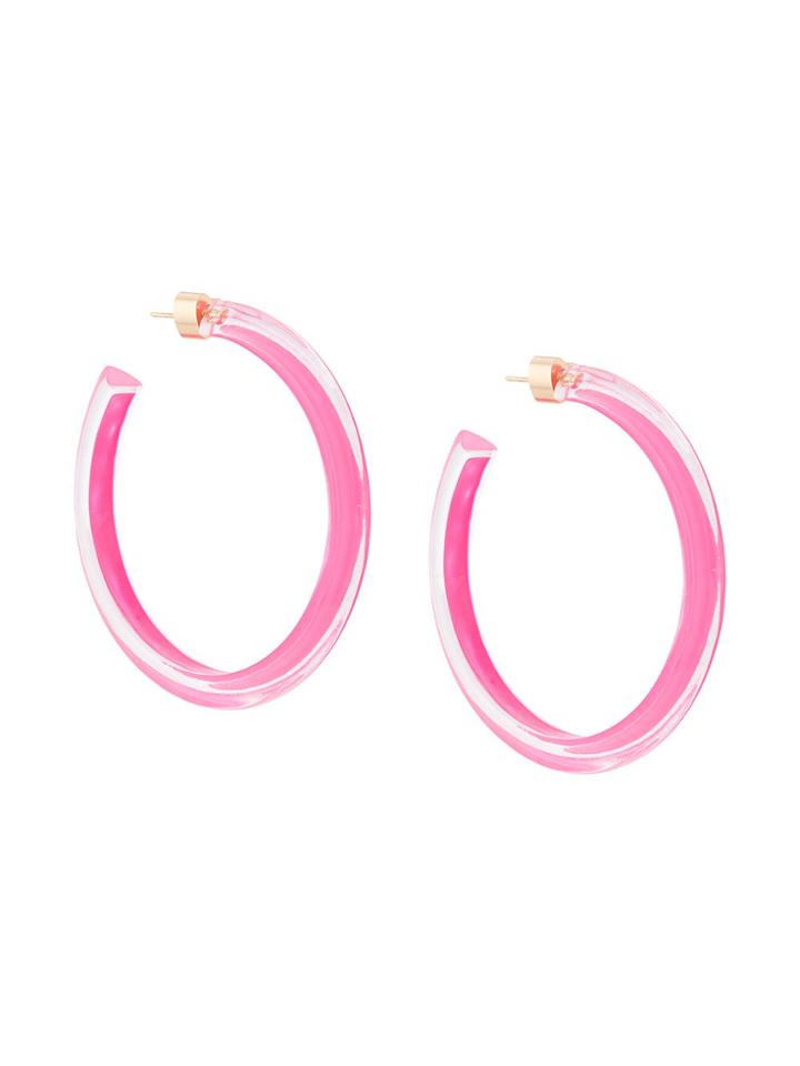 Alison Lou Chunky Hoop Earrings - Pink