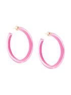 Alison Lou Chunky Hoop Earrings - Pink
