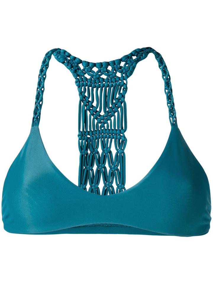 Mikoh - Woven Racerback Bikini - Women - Nylon/spandex/elastane - M, Blue, Nylon/spandex/elastane