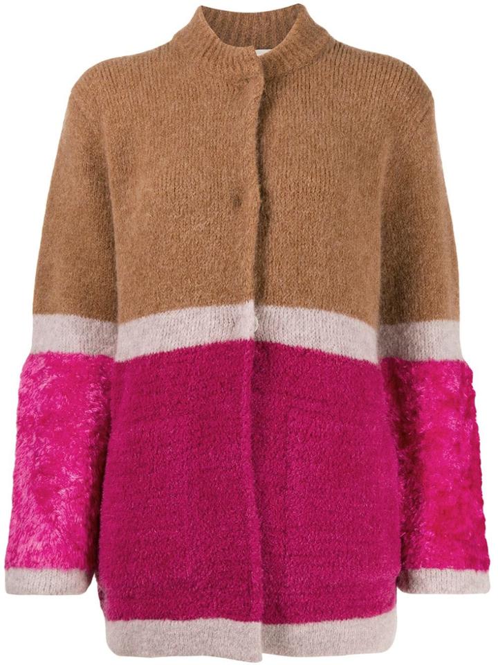 Chiara Bertani Colour-block Knit Cardigan - Brown