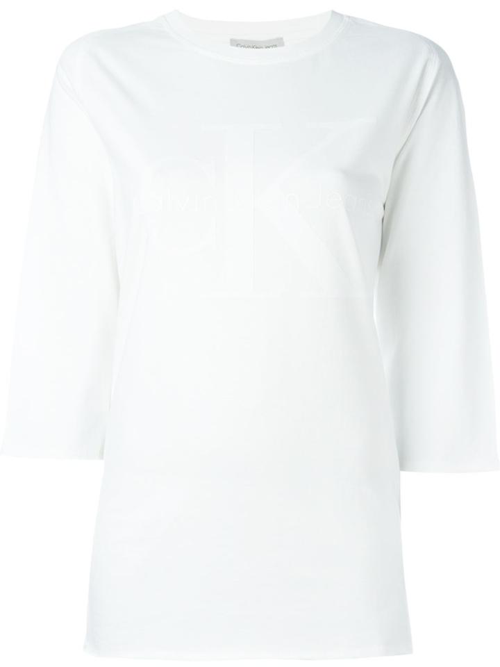 Ck Jeans Tonal Logo Print T-shirt - White