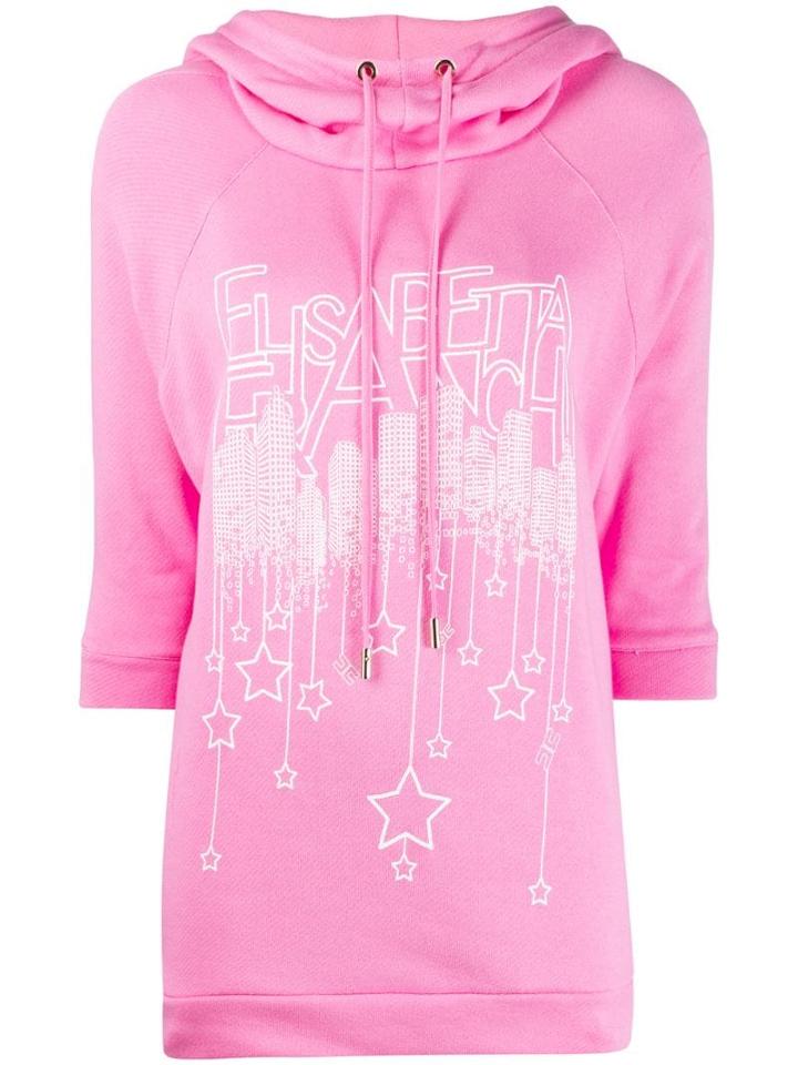 Elisabetta Franchi Graphic Print Hoodie - Pink