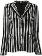 Tagliatore Humbug Striped Knit Blazer - Black