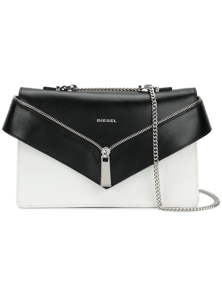 Diesel Zip Detail Shoulder Bag - White