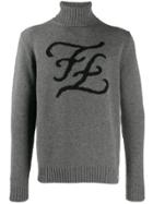 Fendi Karligraphy Roll-neck Jumper - Grey