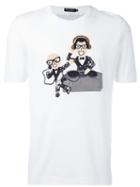 Dolce & Gabbana Designer's Patch T-shirt, Men's, Size: 50, White, Cotton