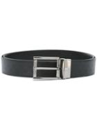 Emporio Armani - Logo Embossed Belt - Men - Calf Leather - One Size, Black, Calf Leather