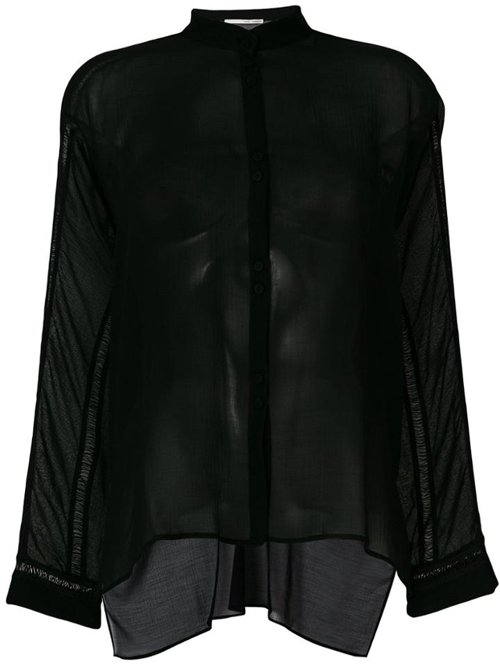 Isabel Benenato Sheer Panelled Shirt - Black