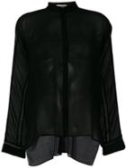 Isabel Benenato Sheer Panelled Shirt - Black
