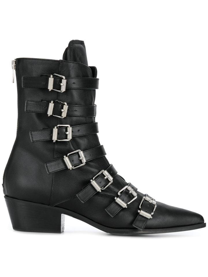 Zadig & Voltaire Fashion Show Buckle Fastening Pointed Boot - Black