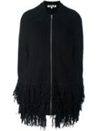 Mcq Alexander Mcqueen Cocoon-style Fringed Jacket, Women's, Size: Medium, Black, Wool