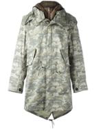 Ten-c Camouflage Parka And Padded Jacket Set - Green