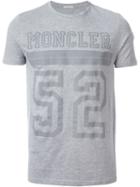 Moncler Logo Print T-shirt, Men's, Size: M, Grey, Cotton
