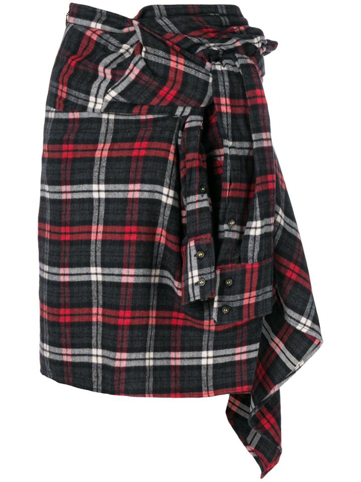 Dsquared2 Asymmetric Checked Skirt - Multicolour