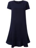 Jil Sander Navy Pleated Trim Dress, Women's, Size: 40, Blue, Polyester/viscose