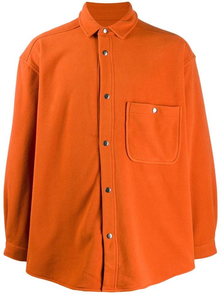 Ymc Oversized Chest-pocket Shirt - Orange