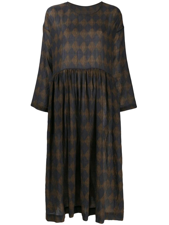 Uma Wang Two Tone Print Dress - Blue
