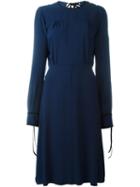 Msgm Back Keyhole Detail Dress, Women's, Size: 40, Blue, Acetate/viscose/polyester