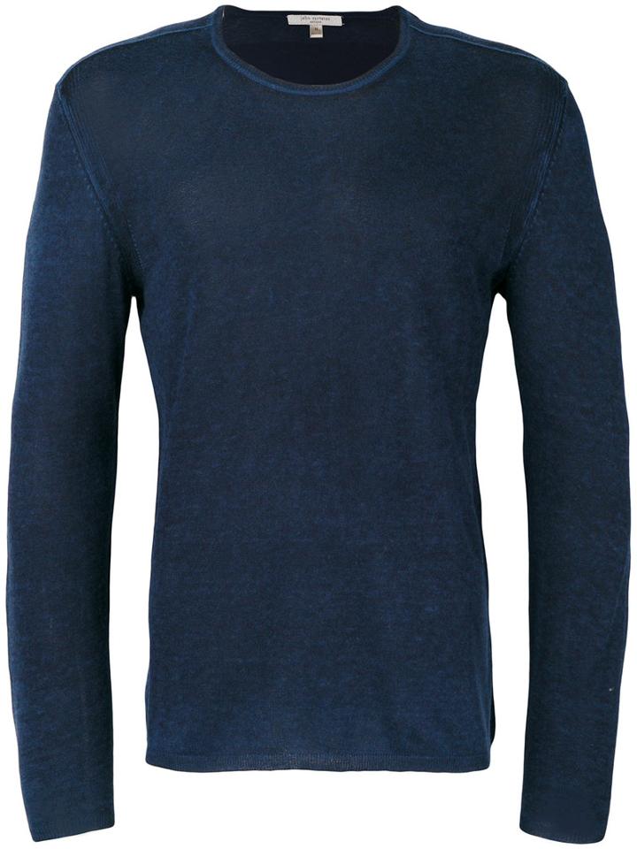 John Varvatos - Fine-knit Sweater - Men - Silk/cashmere - M, Blue, Silk/cashmere