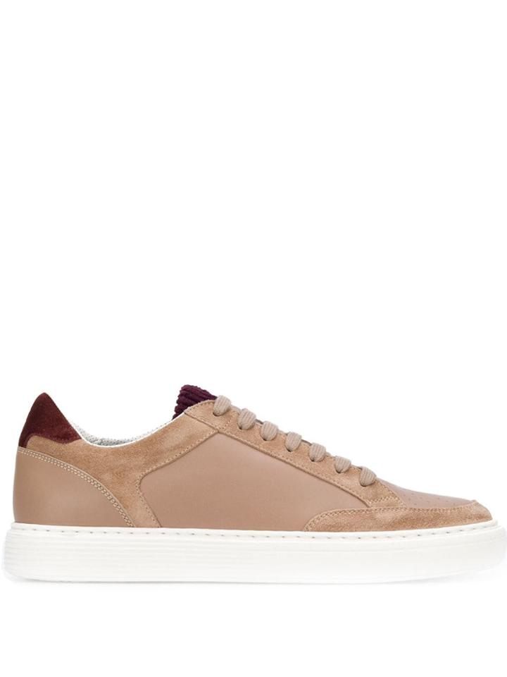 Brunello Cucinelli Ribbed Tongue Sneakers - Neutrals
