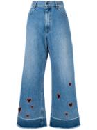 Vivetta Cropped Cut-out Heart Jeans - Blue