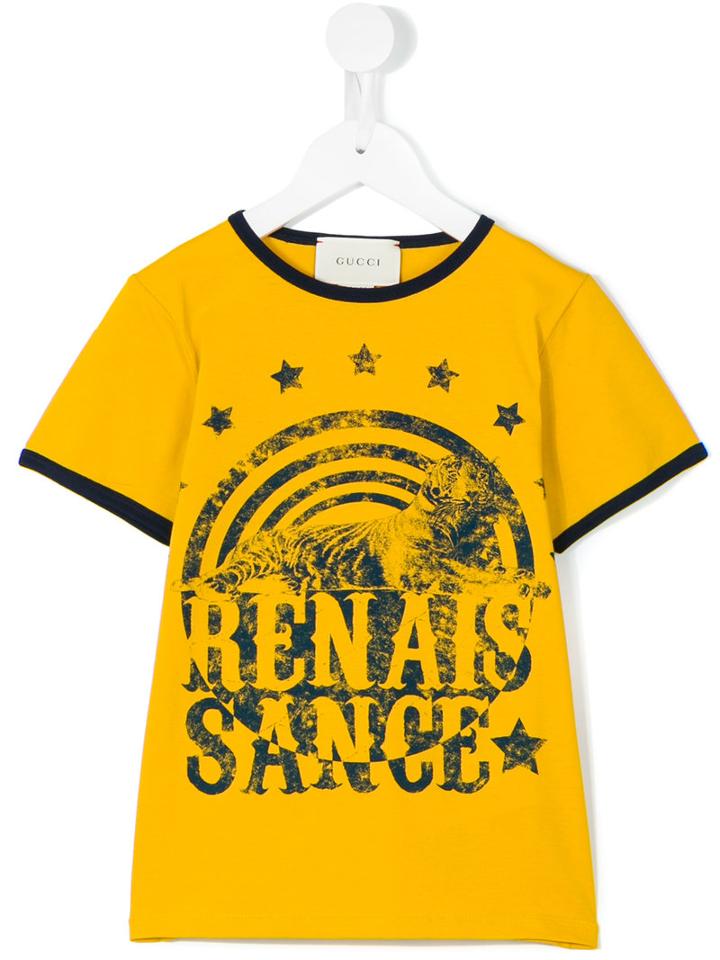 Gucci Kids - Renaissance T-shirt - Kids - Cotton - 4 Yrs, Yellow/orange