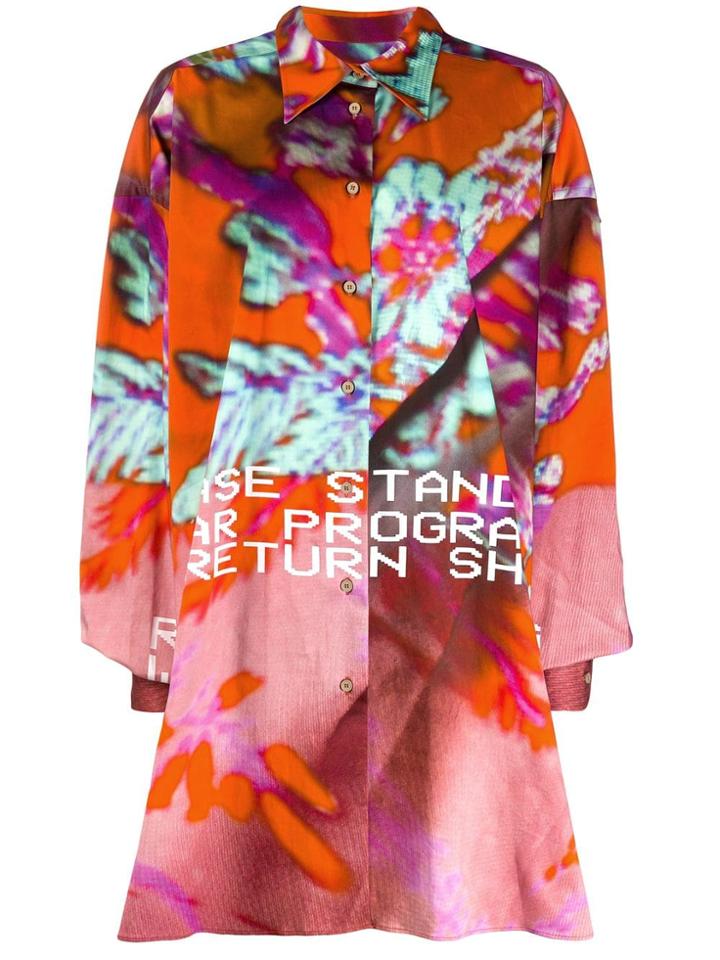 Maison Margiela Digital Print Oversized Shirt - Orange