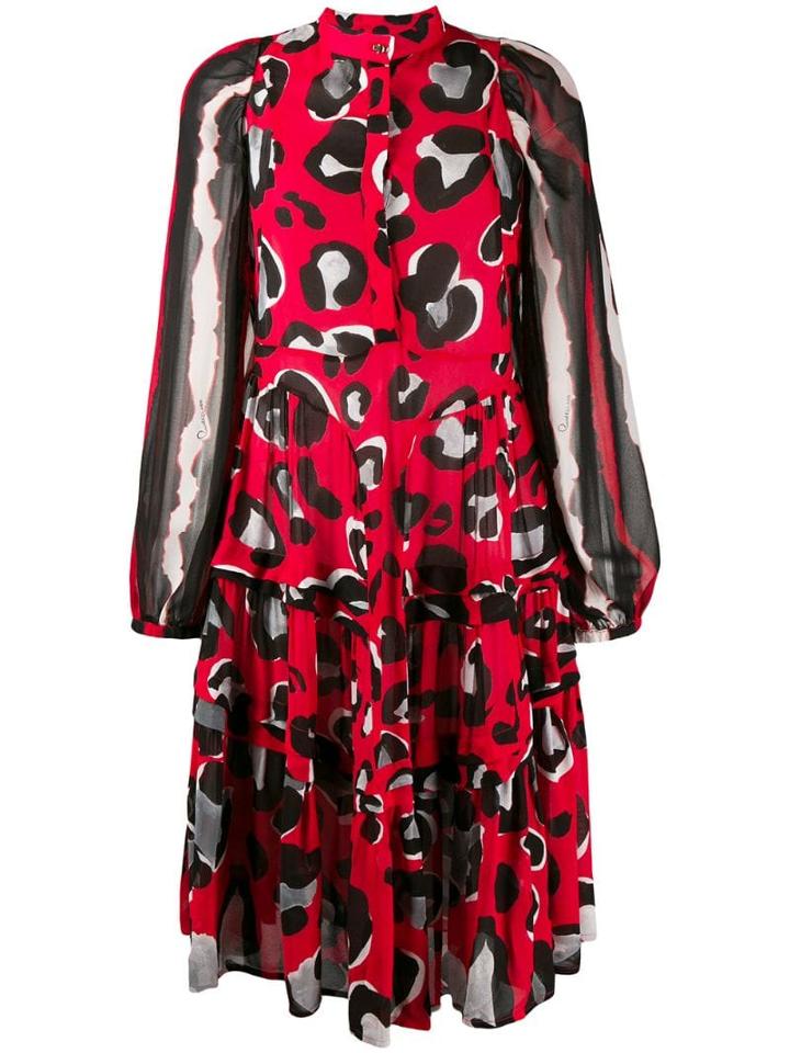 Cavalli Class Flared Leopard Print Dress