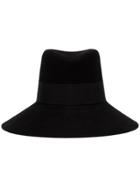 Saint Laurent Nina Fur Felt Fedora Hat - Black