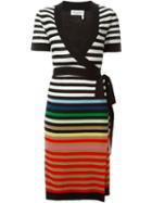 Sonia Rykiel Striped Wrap Dress, Women's, Size: S, Silk/cotton