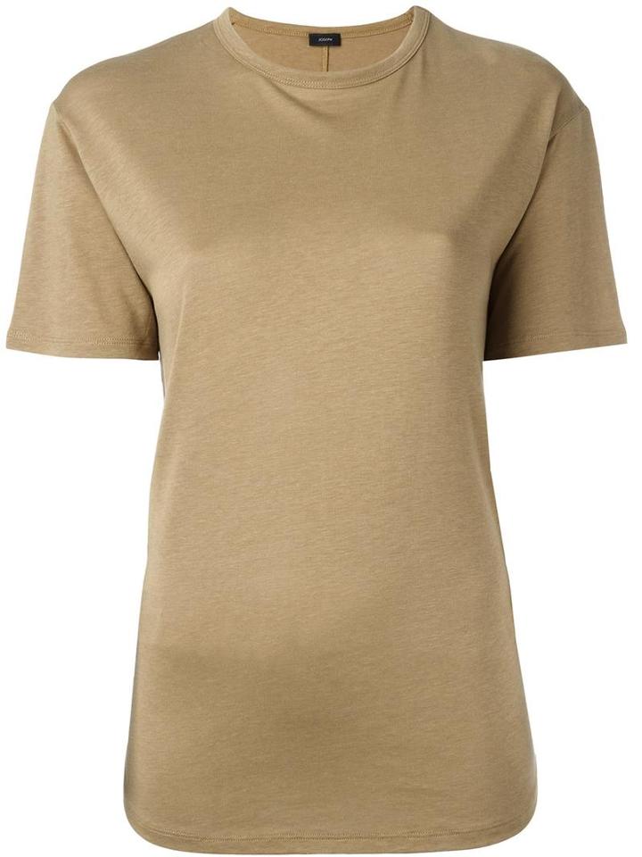 Joseph Round Neck T-shirt, Women's, Size: Small, Brown, Cotton/lyocell