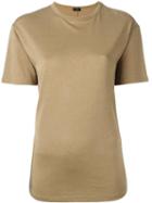 Joseph Round Neck T-shirt, Women's, Size: Small, Brown, Cotton/lyocell