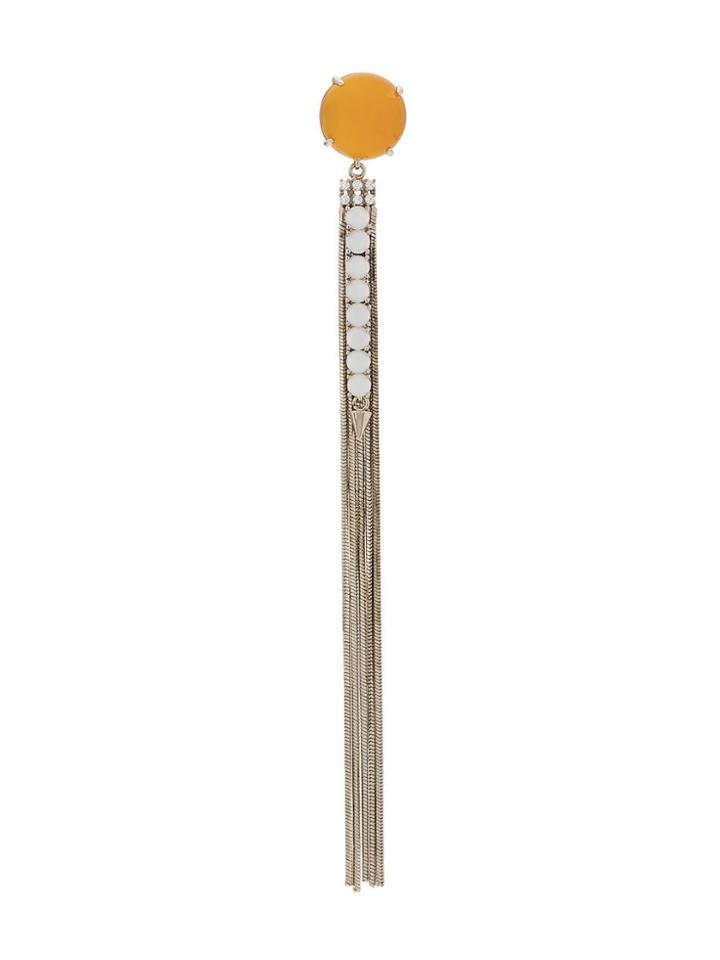 Iosselliani Yellow Agate Fringed Long Single Earring - Gold