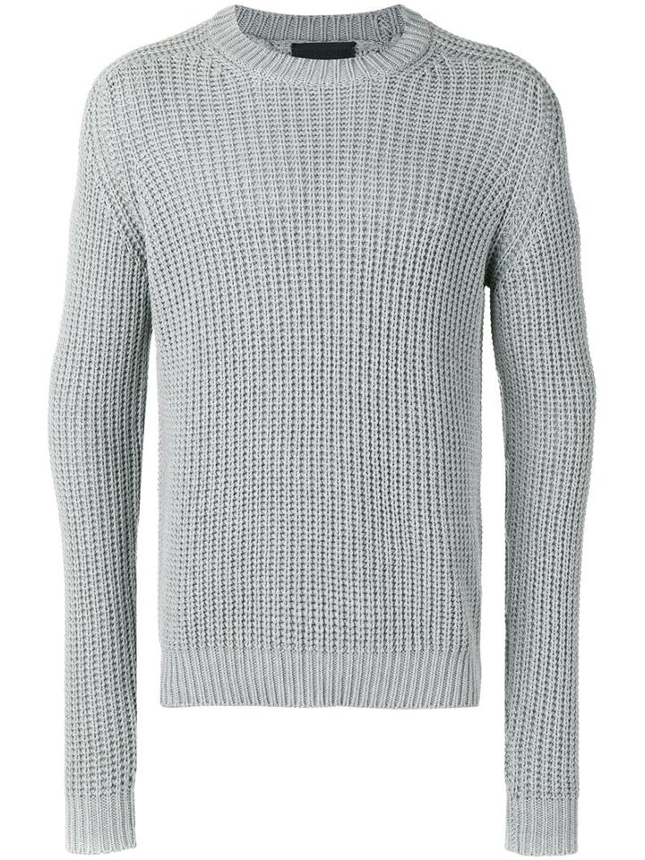 Iris Von Arnim Ribbed Detail Jumper, Men's, Size: Medium, Grey, Cashmere