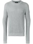 Iris Von Arnim Ribbed Detail Jumper, Men's, Size: Medium, Grey, Cashmere