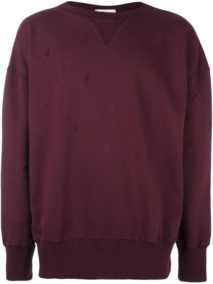 Faith Connexion 'destroyed' Sweatshirt, Men's, Size: Small, Pink/purple, Cotton