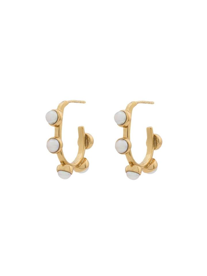Cornelia Webb Gold Metallic Freshwater Pearl Hoop Earrings