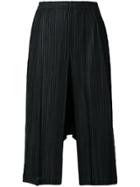 Pleats Please By Issey Miyake Pleated Long Shorts - Black