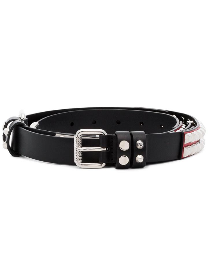 Prada Multi Stud Leather Belt - Black
