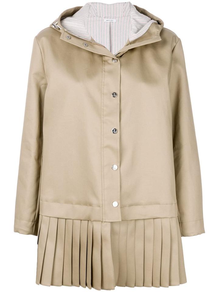 Thom Browne Fringed Hooded Coat - Neutrals