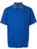 Issey Miyake Vintage Crinkle-effect Polo Shirt - Blue