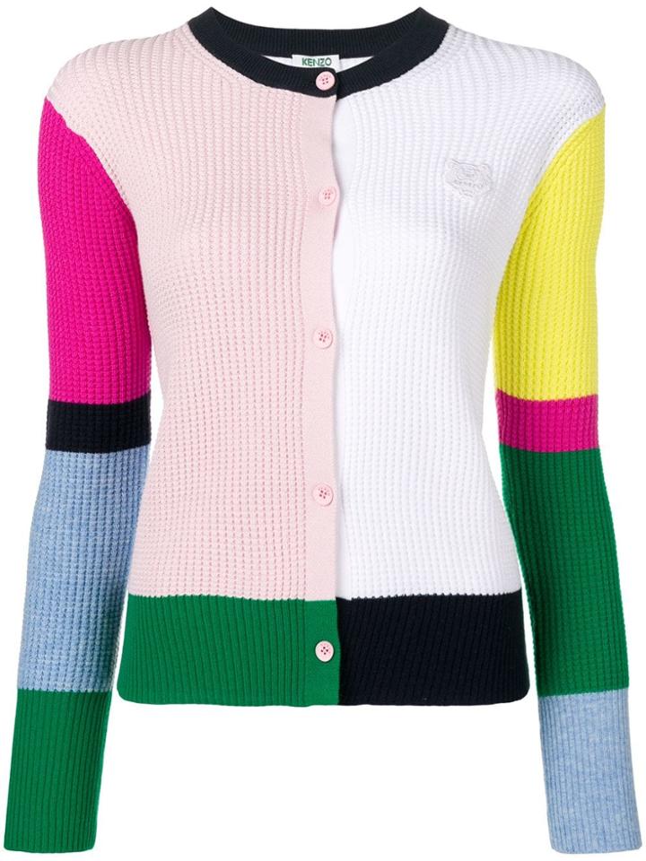 Kenzo Colour Block Cardigan - White