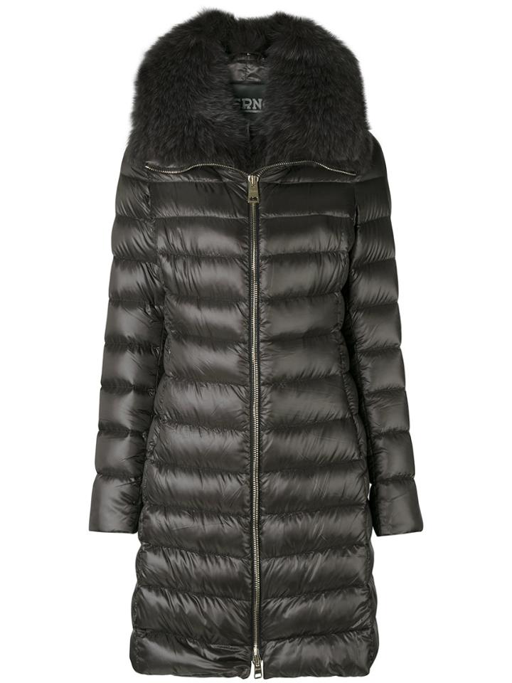 Herno Detachable Fur Trim Padded Parka - Grey