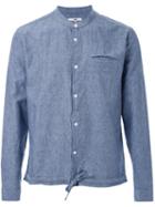 Ymc Harajuku Drawstring Shirt, Men's, Size: S, Blue, Cotton/linen/flax