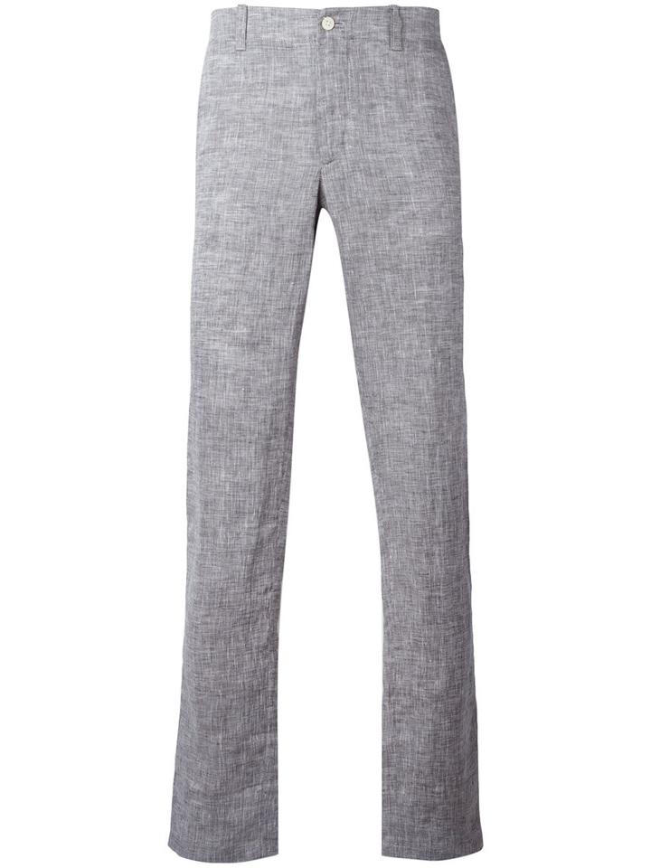 Corneliani Classic Chinos, Men's, Size: 54, Grey, Linen/flax