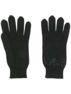 Emporio Armani Rhinestone Logo Knitted Gloves - Black