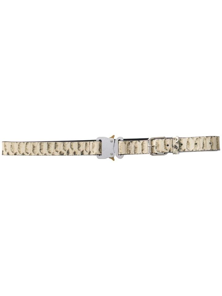 1017 Alyx 9sm Rollercoaster Snakeskin Effect Belt - Neutrals