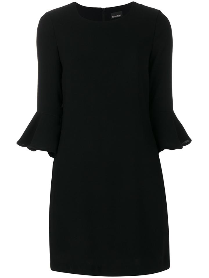 Ermanno Ermanno Flute Sleeve Shift Dress - Black