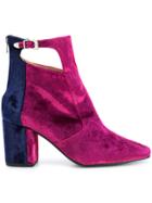 Toga Pulla Cut Out Ankle Boots - Pink & Purple