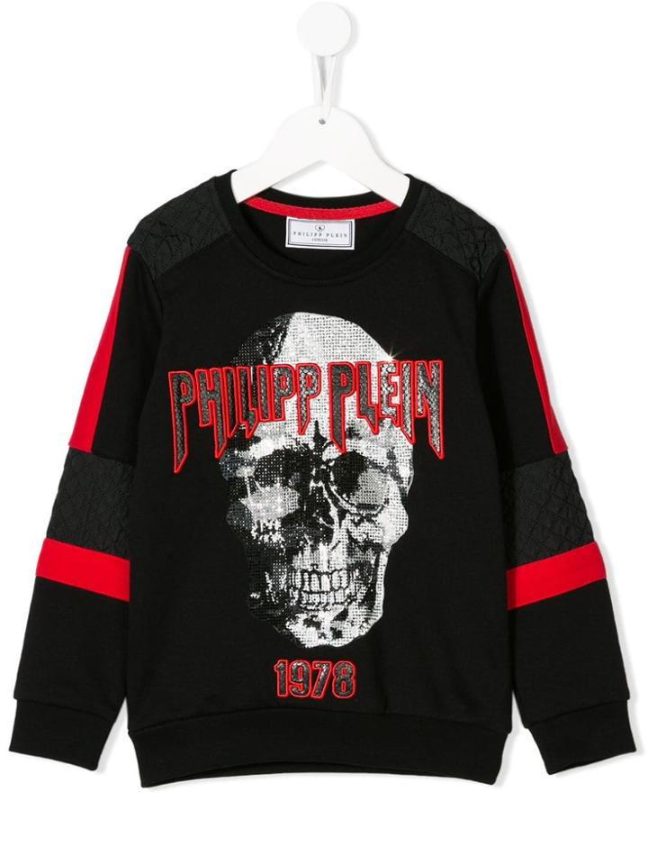 Philipp Plein Junior Skull Print Sweatshirt - Black